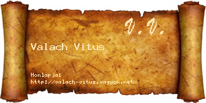 Valach Vitus névjegykártya